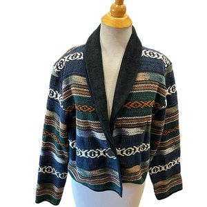Vintage 90s New Identity Southwestern Tapestry Western Cropped Jacket Small
